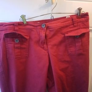 Women's Red Front Pocket Capris